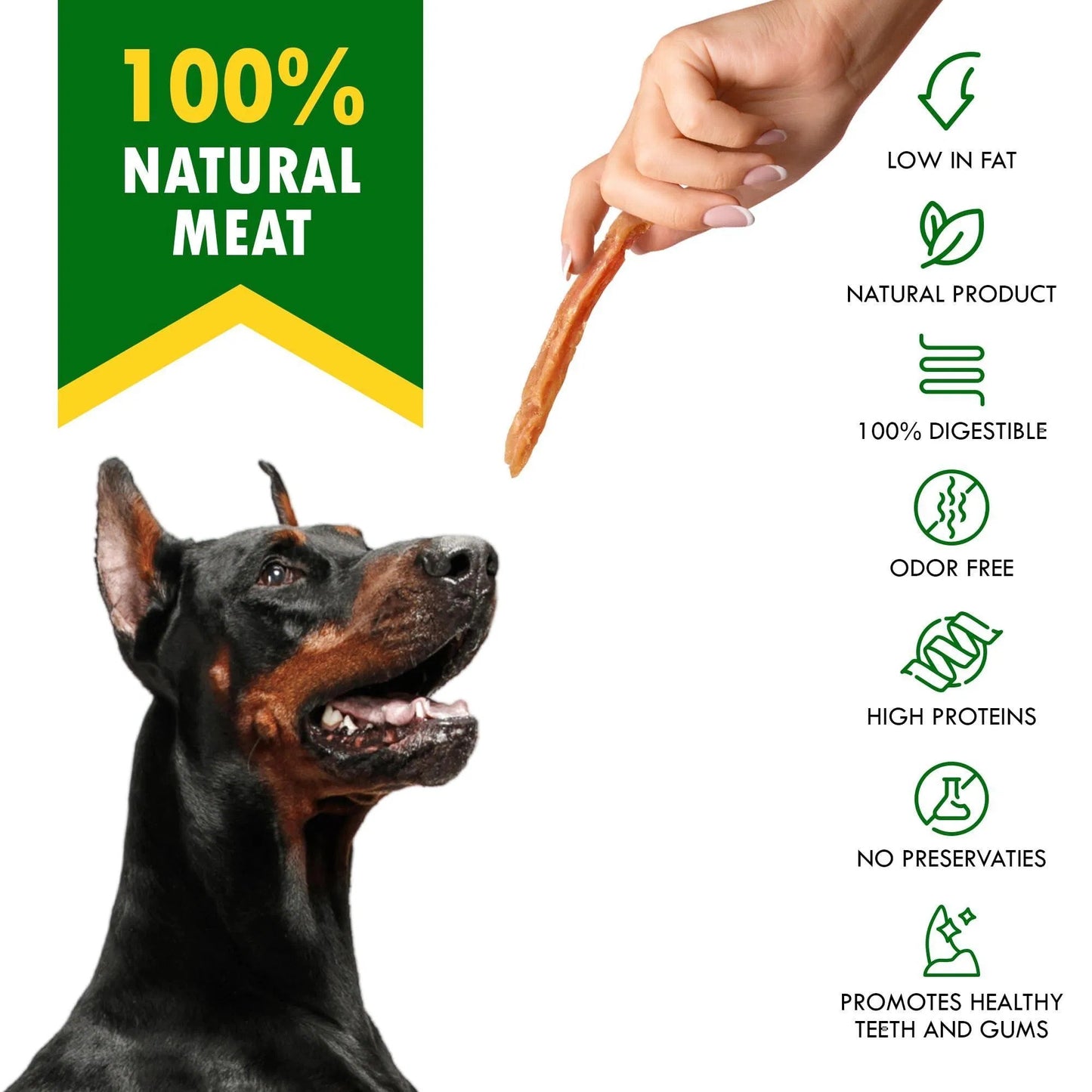 Chicken Strips Dog Treats – Human Grade Grain-Free Meat Sticks (10.6 oz)