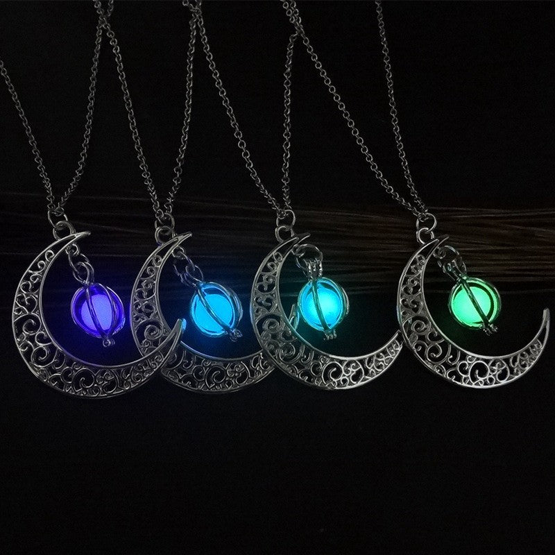 Fashion Moon Luminous Necklace – Healing Pendant for Women