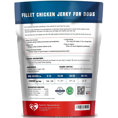 Chicken Jerky Dog Treats – Human Grade Grain-Free High Protein Snacks (1.5 lb)