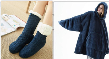Wearable Blanket Hoodie – Oversized Fleece Sweatshirt with Big Pocket