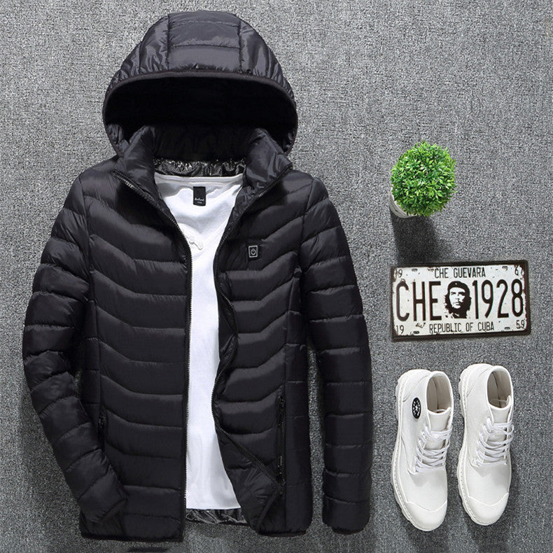 Men's USB Heated Jacket – Electric Thermal Winter Coat with Heating Pads