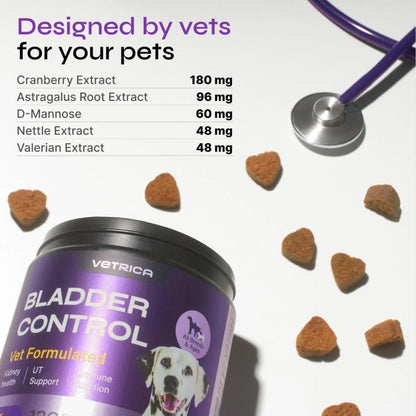 Dog UTI & Bladder Support Chews – Duck Flavor Cranberry D-Mannose Soft Treats for Urinary & Kidney Health