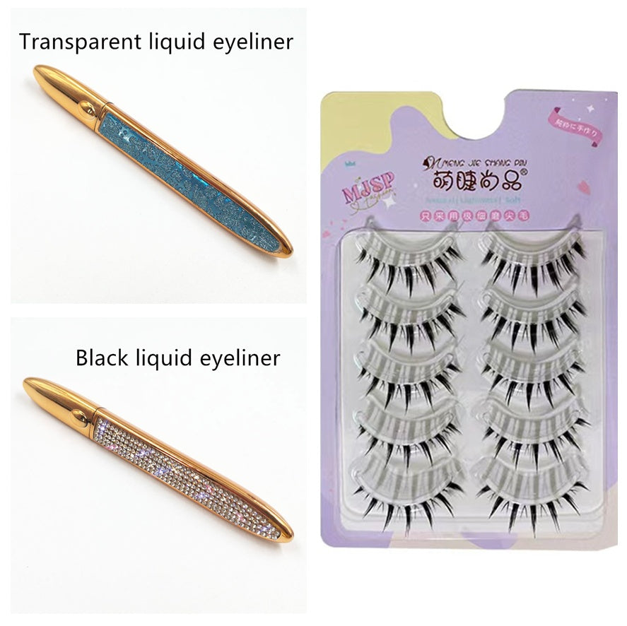 Self-Adhesive False Eyelashes with Multicolor Eyeliner – No Glue Needed