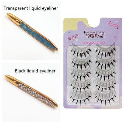 Self-Adhesive False Eyelashes with Multicolor Eyeliner – No Glue Needed