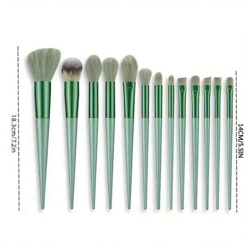 13pcs Makeup Brush Set – Soft & Fluffy Professional Beauty Kit with Foundation, Powder, Eyeshadow, Kabuki Brushes & Sponge