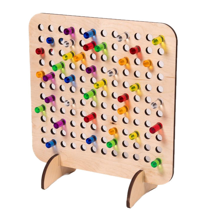 Montessori Early Childhood Education Rainbow Wire-wrap Board Pixel Art Educational Toys