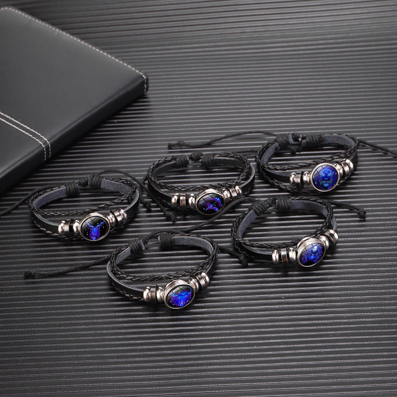 Zodiac Constellation Braided Bracelet – Unisex Jewelry