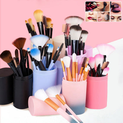 12-Pcs Makeup Brush Set – Blush, Eyeshadow, Eyelash & Highlighter Brushes