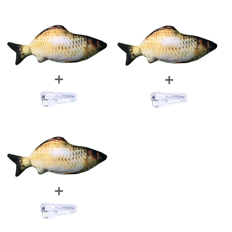 Electric Jumping Fish Cat Toy (Without Catnip) – Realistic Simulation Plush Pet Toy