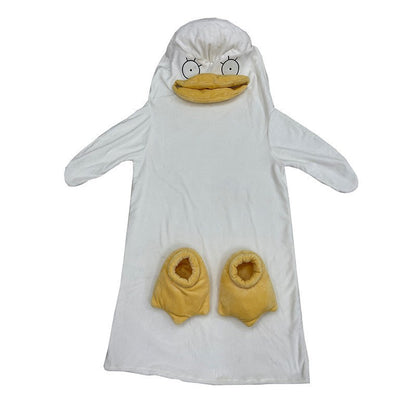Winter Duck Onesie Pajamas – Funny Cozy Sleeping Bag for Men & Women