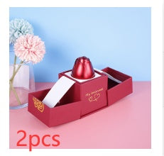 Valentine’s Day Metal Rose Jewelry Box – Necklace Gift
