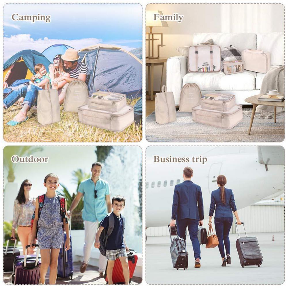 8pcs Travel Packing Cubes – Luggage Organizer Set for Clothes, Shoes & Underwear