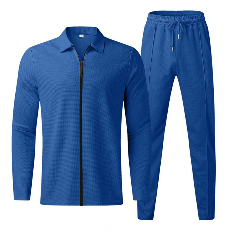 Men’s Casual Sports Set – Zipper Cardigan & Jogger Pants Two-Piece Tracksuit