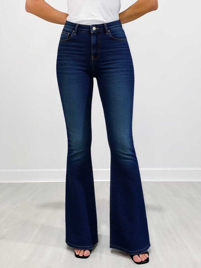 Women’s High-Waist Wide-Leg Vintage Wash Jeans