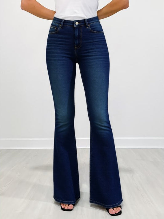 Women’s High-Waist Wide-Leg Vintage Wash Jeans