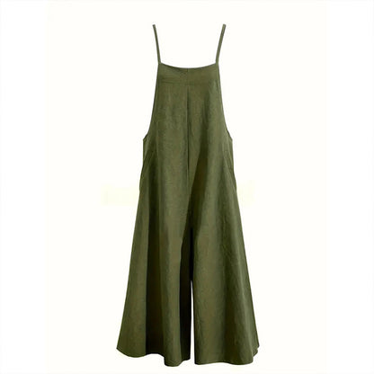 Plus Size Women’s Sleeveless Casual Jumpsuit with Pockets