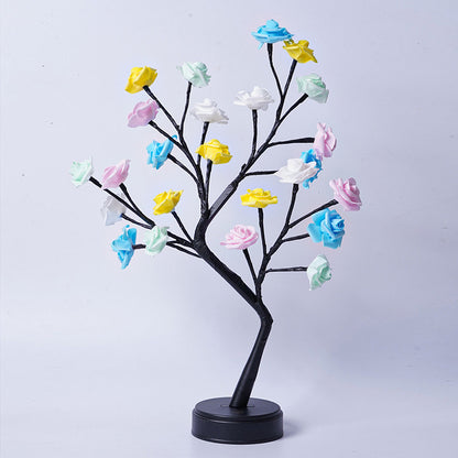 Flower Tree Rose Table Lamp – USB Fairy Night Light for Home & Gifts