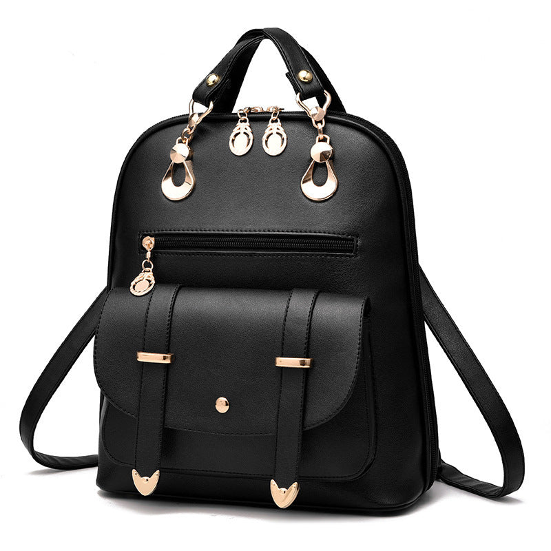 Women's PU Leather Backpack – Fashion Dual-Use Bag