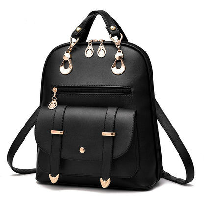Women's PU Leather Backpack – Fashion Dual-Use Bag