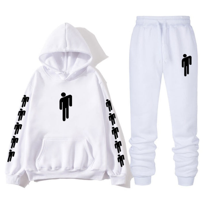 Billie Eilish Print Hoodie & Pants Set – Unisex Hip Hop Sweatshirt