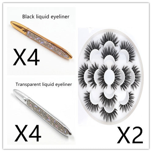 Self-Adhesive False Eyelashes with Multicolor Eyeliner – No Glue Needed