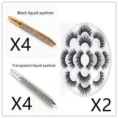 Self-Adhesive False Eyelashes with Multicolor Eyeliner – No Glue Needed