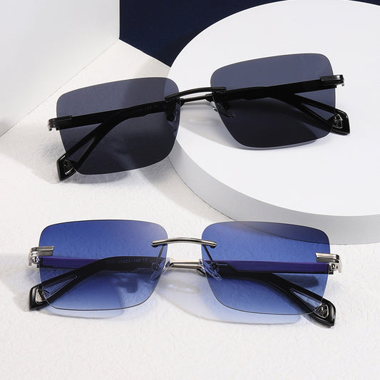 Frameless Square Sunglasses – Retro Men & Women Shades