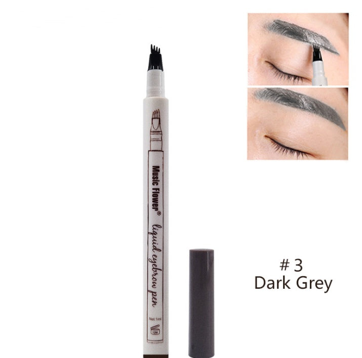 Waterproof 4-Claw Eyebrow Pen – Natural Fork Tip Tattoo Brow Pencil
