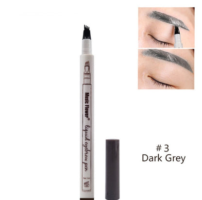 Waterproof 4-Claw Eyebrow Pen – Natural Fork Tip Tattoo Brow Pencil