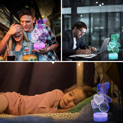 3D LED Night Lamp – USB Acrylic Neon Light for Home & Gifts