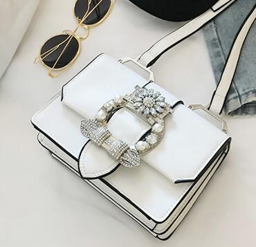 Elegant Designer Handbag with Diamond Lock
