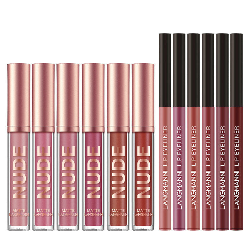 12-Pcs Lipstick & Lip Liner Set – Waterproof Long-Lasting Matte Makeup