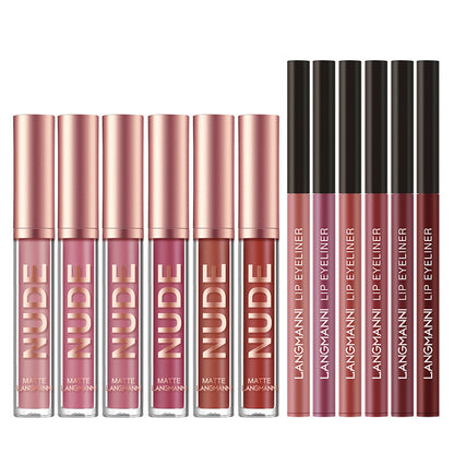 12-Pcs Lipstick & Lip Liner Set – Waterproof Long-Lasting Matte Makeup