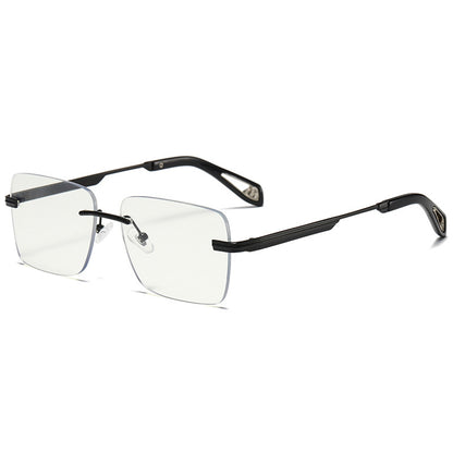 Frameless Square Sunglasses – Retro Men & Women Shades