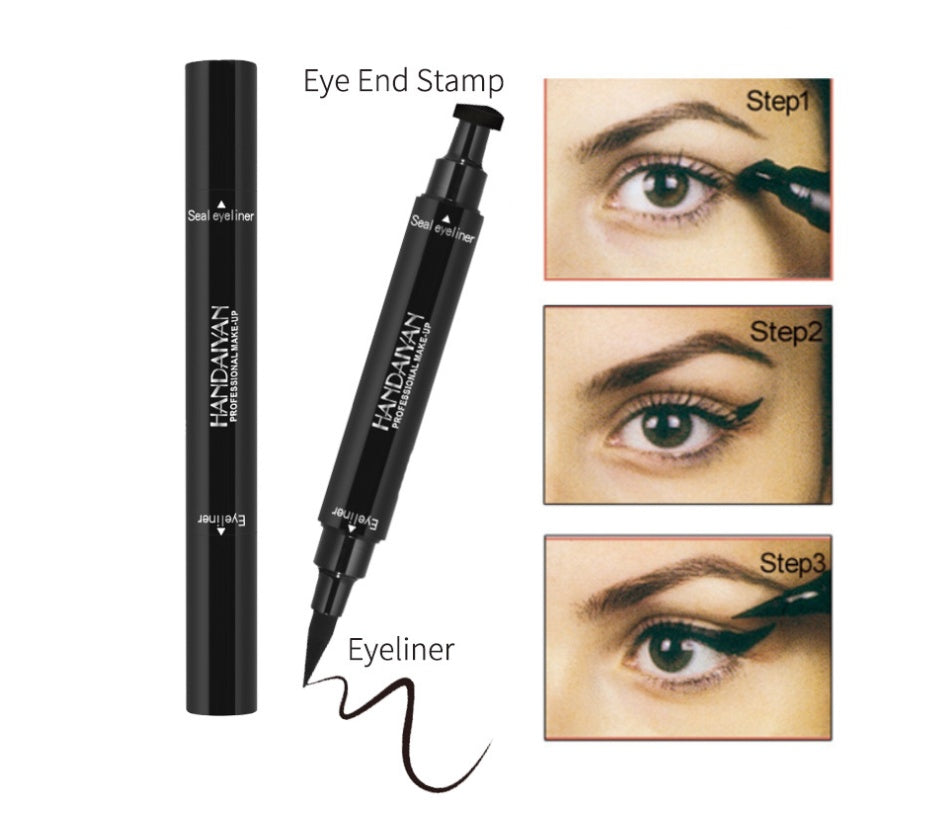 2-in-1 Double Head Seal Eyeliner – Triangle Stamp & Waterproof Liner