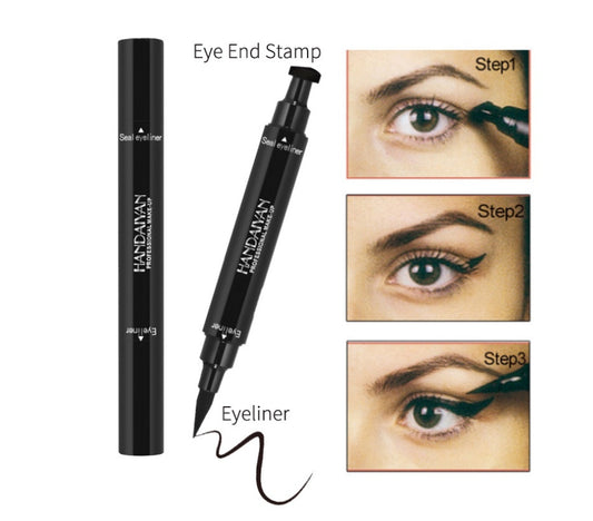 2-in-1 Double Head Seal Eyeliner – Triangle Stamp & Waterproof Liner