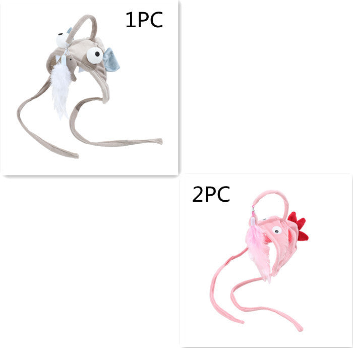 Head-Wear Feather Cat Toy Stick