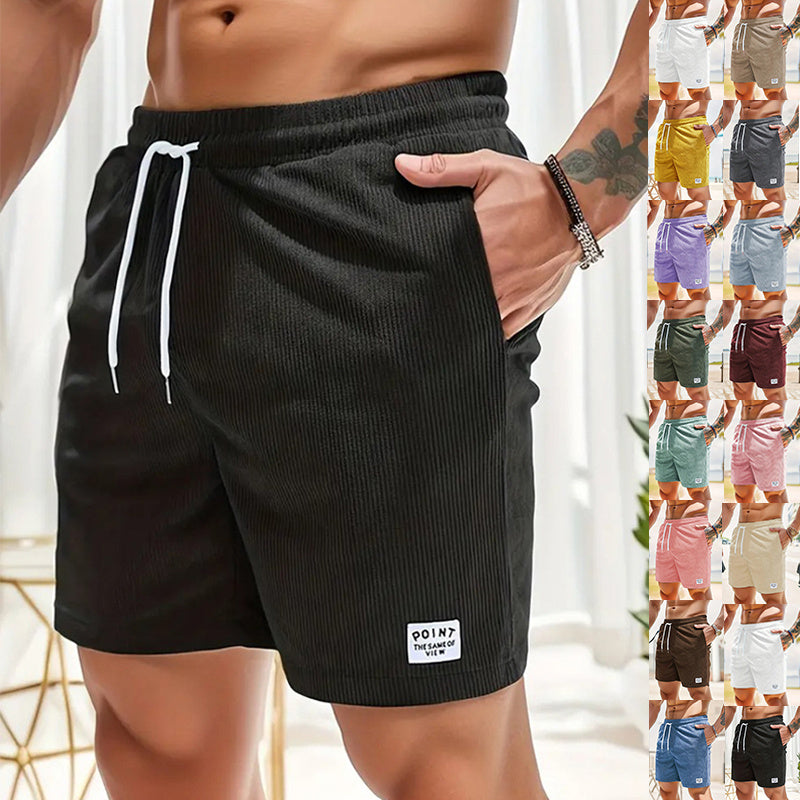 Men’s Lace-Up Corduroy Shorts – Summer Sports Pants