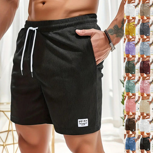 Men’s Lace-Up Corduroy Shorts – Summer Sports Pants