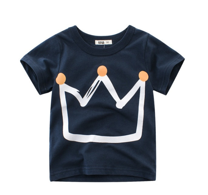 "Boys Cotton T-Shirt Summer Short Sleeve Kids Clothing"