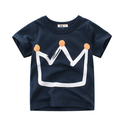 "Boys Cotton T-Shirt Summer Short Sleeve Kids Clothing"