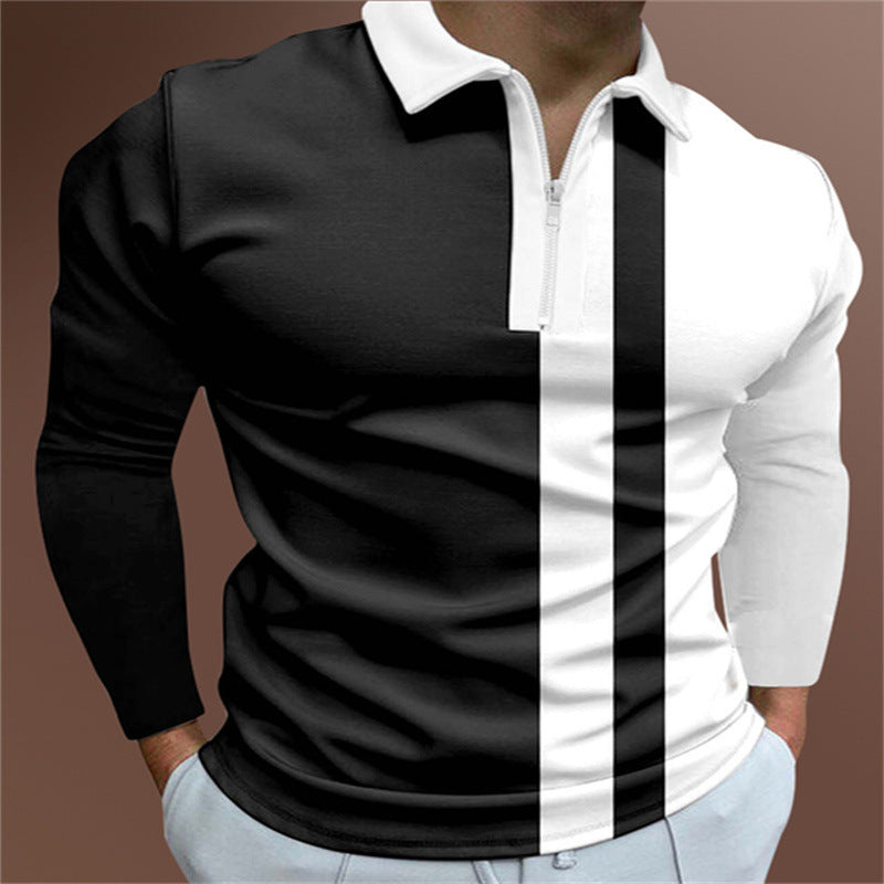 Men’s Polo Shirt – Striped Short Sleeve Lapel T-Shirt