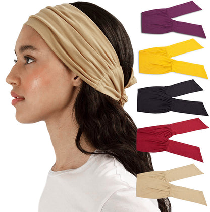 Knotted Yoga Hair Band – Elastic Sports Headband Bandana