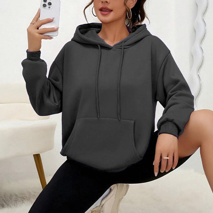 Women’s Loose Fit Drawstring Sweatshirt with Pockets