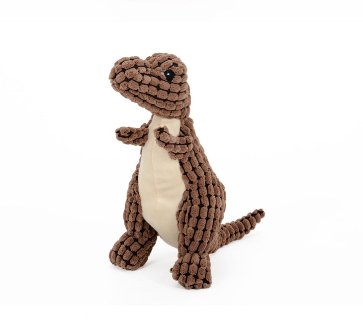 Dinosaur Plush Dog Toy – Interactive Chew Toy with Squeaker for Small & Large Dogs