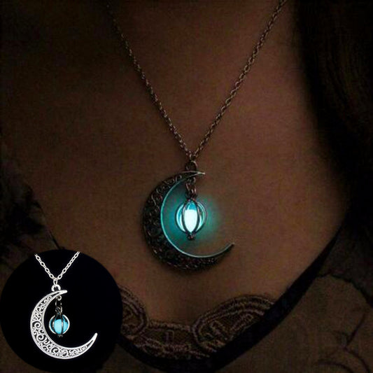 Fashion Moon Luminous Necklace – Healing Pendant for Women