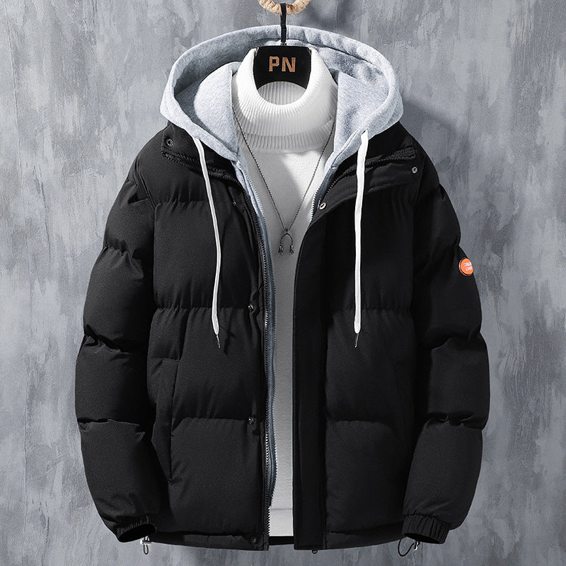 Men’s Hooded Winter Jacket – Thick Windproof Cotton Coat