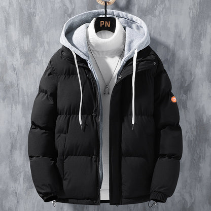 Men’s Hooded Winter Jacket – Thick Windproof Cotton Coat