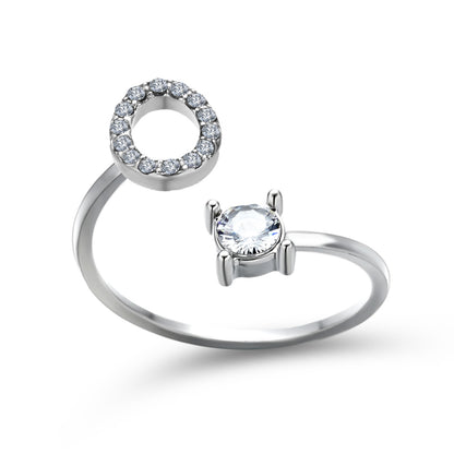 Adjustable Initial Letter Ring for Women – Elegant Fashion Jewelry