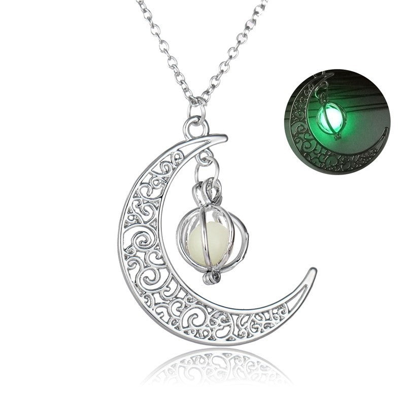 Fashion Moon Luminous Necklace – Healing Pendant for Women